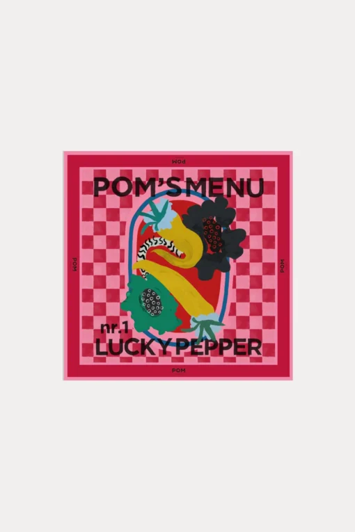 Alternative view of POM shawl Pom's menu small SP9396 red