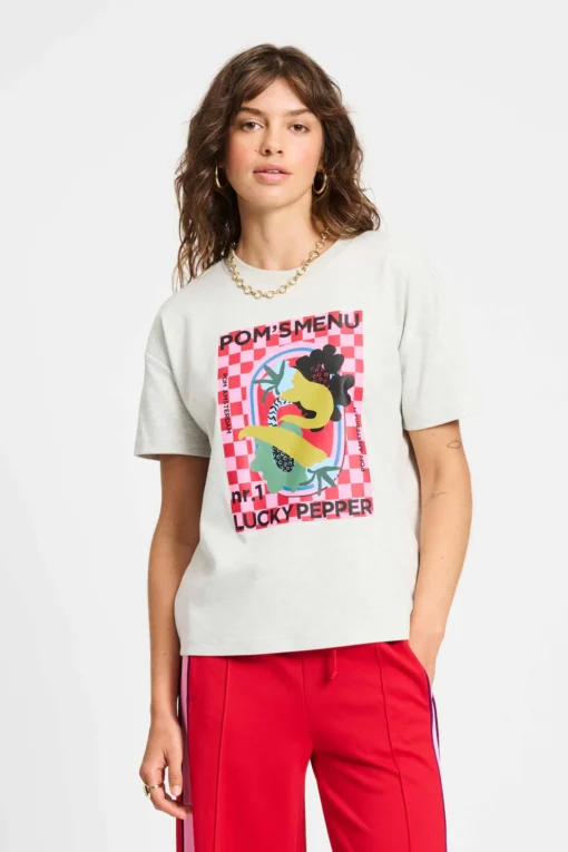 POM t-shirt Pom's menu SP9272 grey