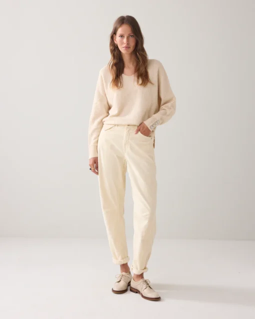 Summum 4s2838 Cocoon pants cotton ivory