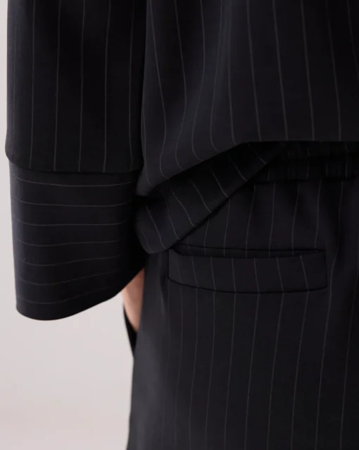 Summum 4s2854 Tapered scuba pinstripe broek black - Afbeelding 3