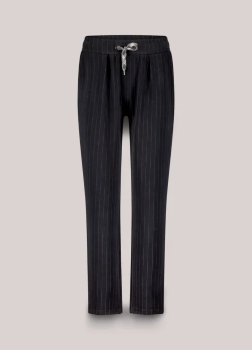 Alternative view of Summum 4s2854 Tapered scuba pinstripe broek black