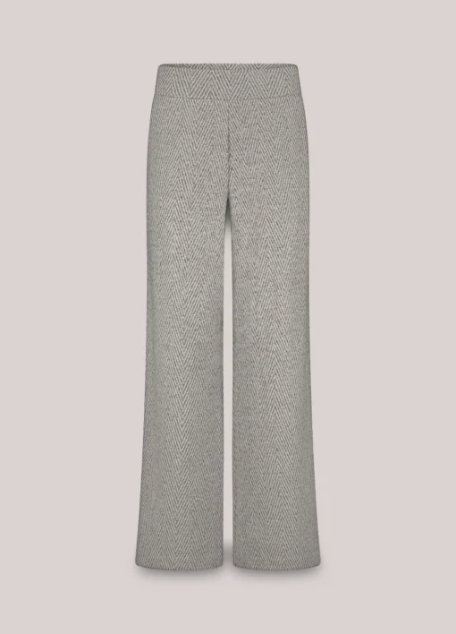 Alternative view of Summum 4s2862 Wide leg herringbone broek mist