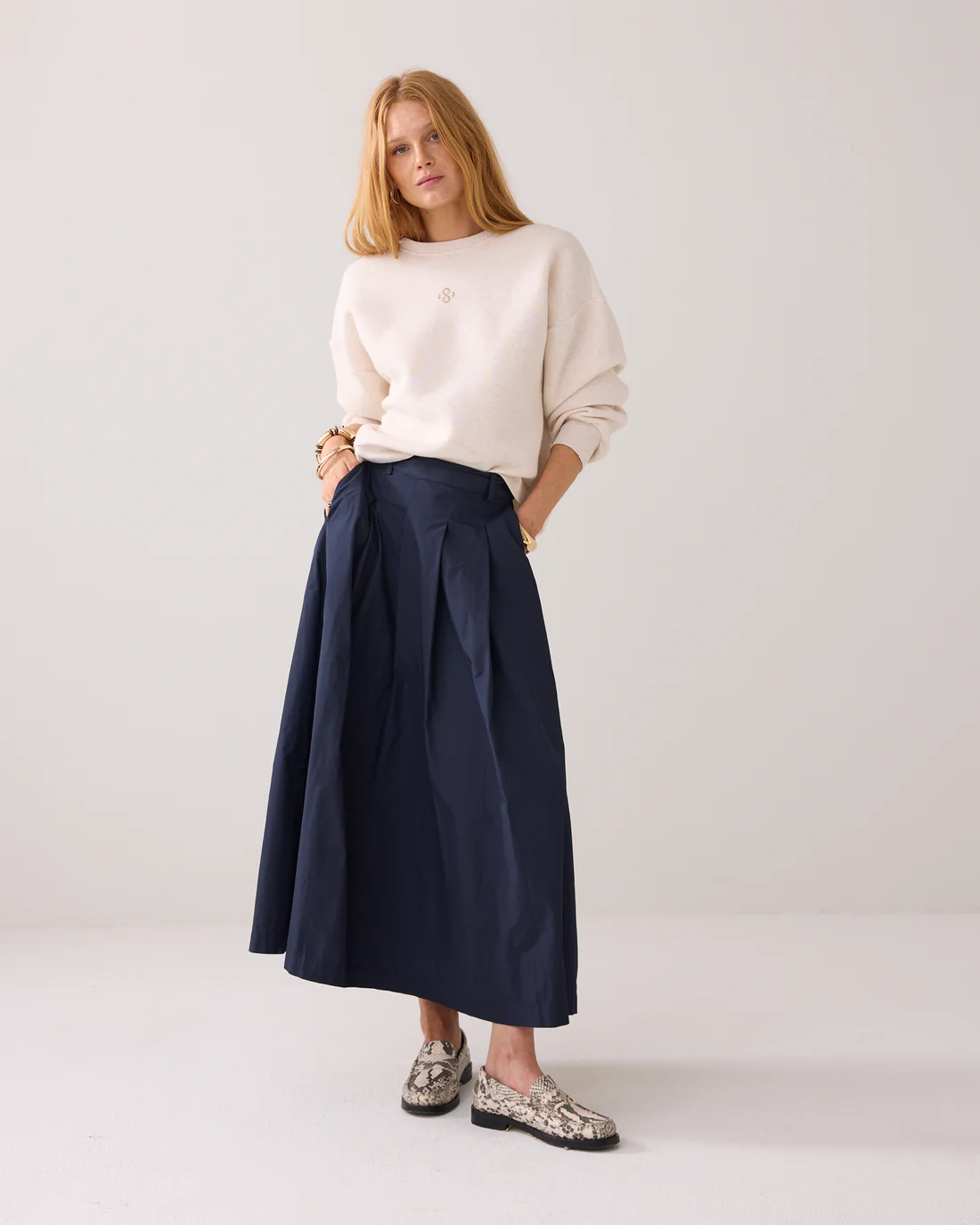 Summum 6s1348 Skirt taft light midnight blue