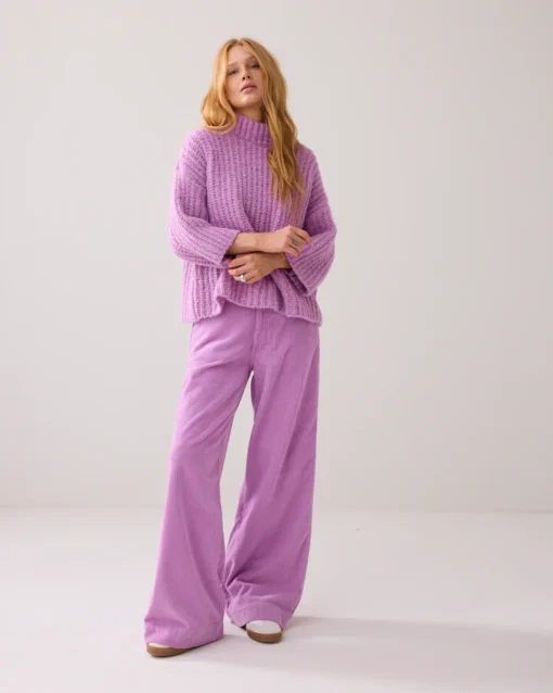 Summum 7s7940 Oversized sweater cushy wool blend sheer violet - Afbeelding 7