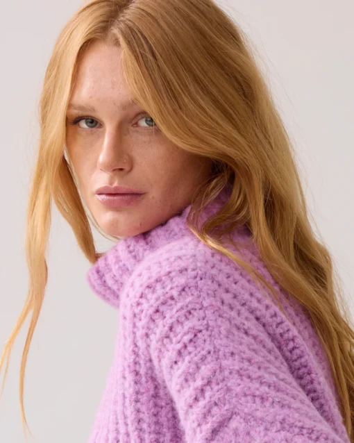 Summum 7s7940 Oversized sweater cushy wool blend sheer violet - Afbeelding 5