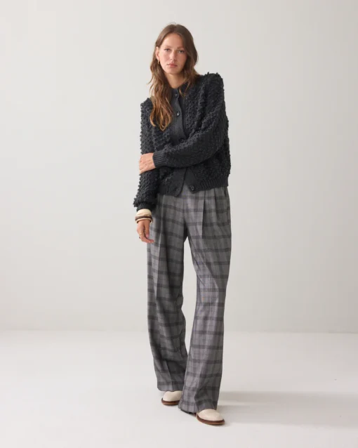 Summum 7s7948 Cardigan loop stitch knit anthracite