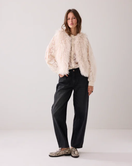 Summum 9s140 Gilet faux fur ivory