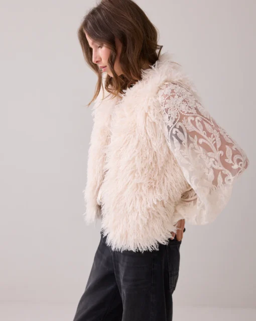 Summum 9s140 Gilet faux fur ivory - Afbeelding 4