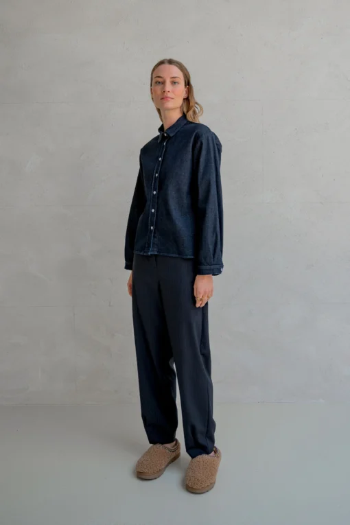 Penn&Ink W25Z801 blouse dark blue jeans - Afbeelding 5
