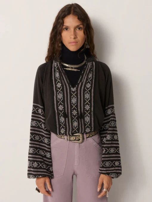 Maison Hotel Virginia blouse rousseau dusty blue - Afbeelding 3