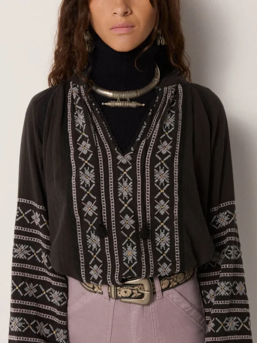 Alternative view of Maison Hotel Virginia blouse rousseau dusty blue