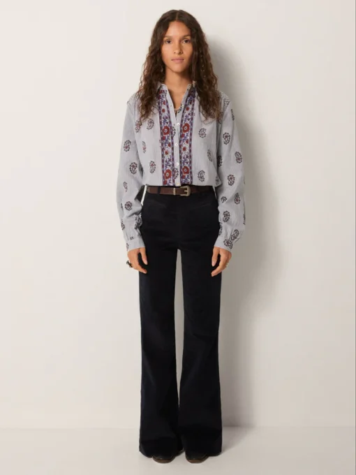 Maison Hotel Sophie blouse rustic groove striped meadow