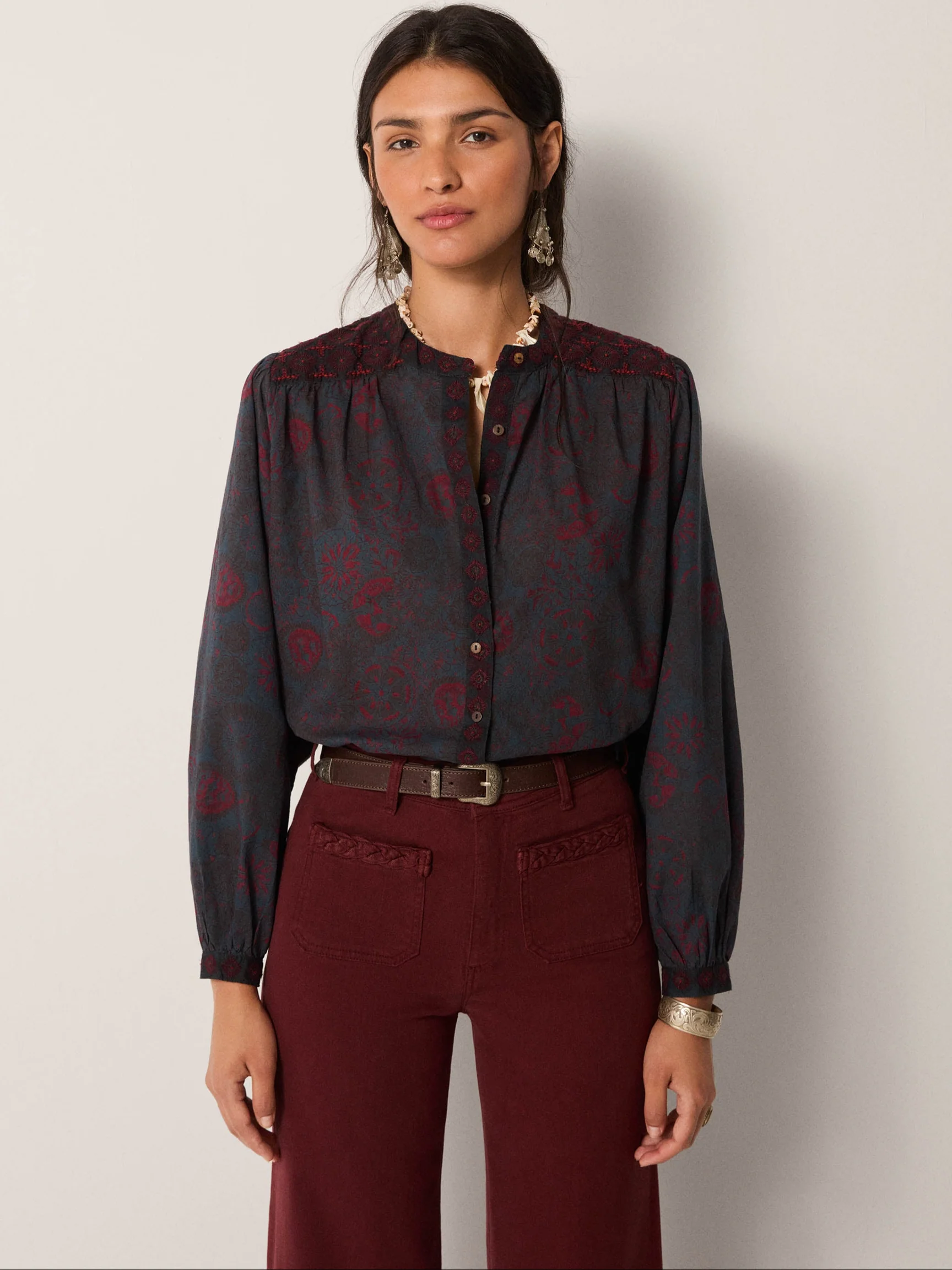 Maison Hotel Charlotte blouse medusa deep blue - Afbeelding 2