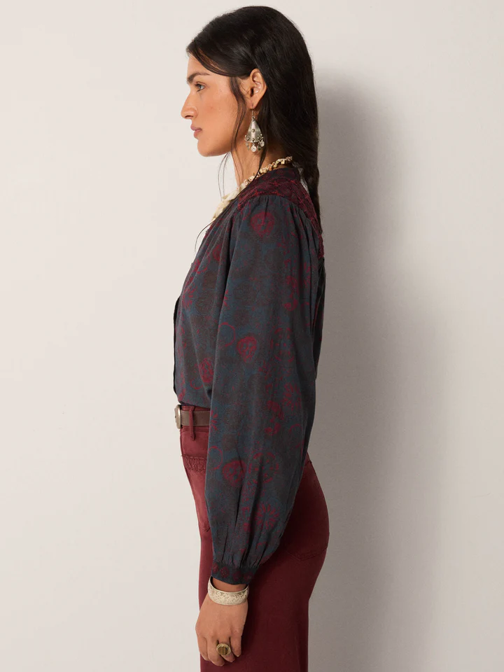 Maison Hotel Charlotte blouse medusa deep blue - Afbeelding 3