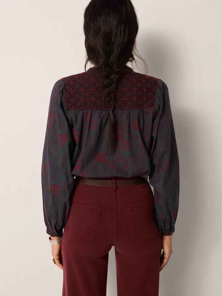 Maison Hotel Charlotte blouse medusa deep blue - Afbeelding 4