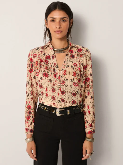 Maison Hotel Amrit blouse coquelicot coquillage - Afbeelding 3