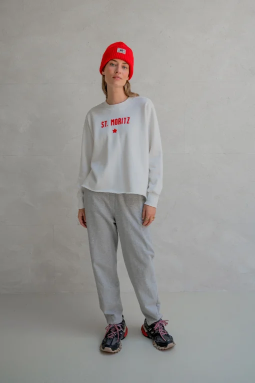 Penn&Ink W25F1700 sweater print ecru tomato
