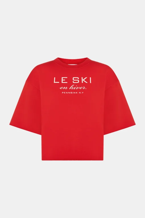 Alternative view of Penn&Ink W25F1702 sweater print tomato ecru