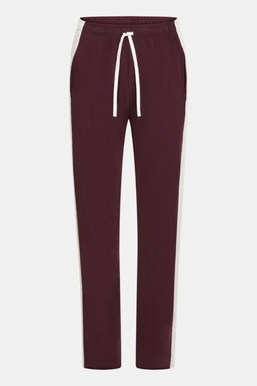 Alternative view of Penn&Ink W25F1706 trousers stripe aubergine ecru