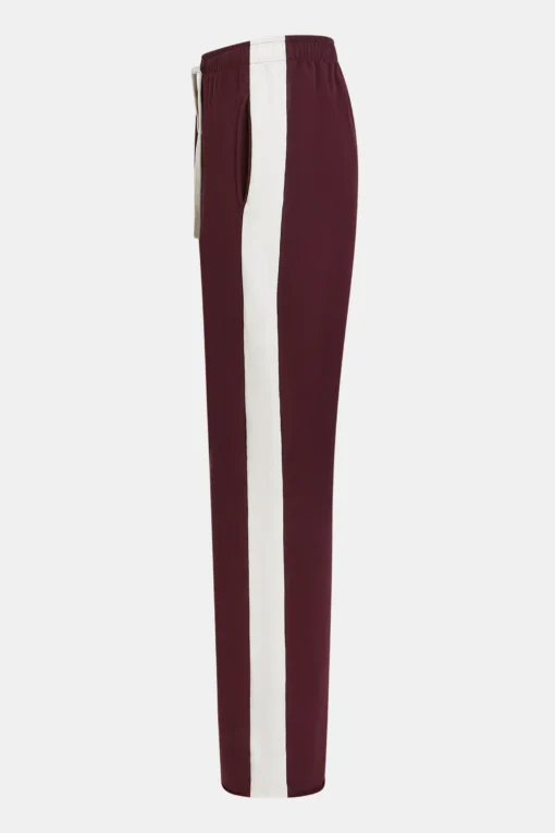 Penn&Ink W25F1706 trousers stripe aubergine ecru - Afbeelding 3