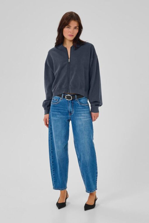My Essential Wardrobe Meta short sweat jacket 5247 dark grey rando