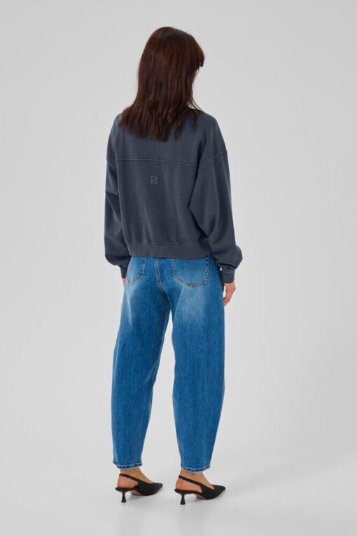 My Essential Wardrobe Meta short sweat jacket 5247 dark grey rando - Afbeelding 7