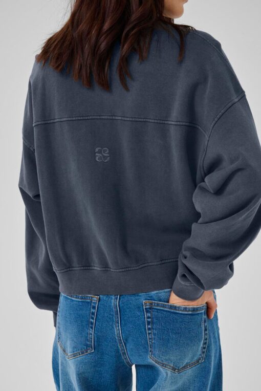 My Essential Wardrobe Meta short sweat jacket 5247 dark grey rando - Afbeelding 6