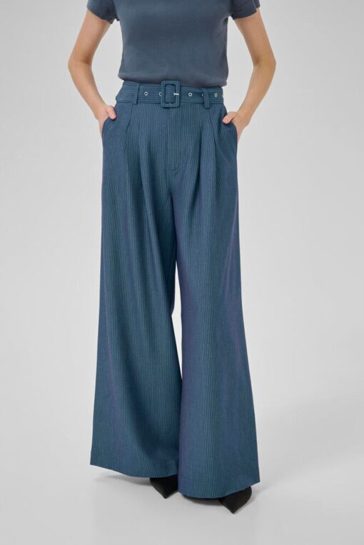 My Essential Wardrobe Vitta high wide pant 4999 dark state w.stripe - Afbeelding 4