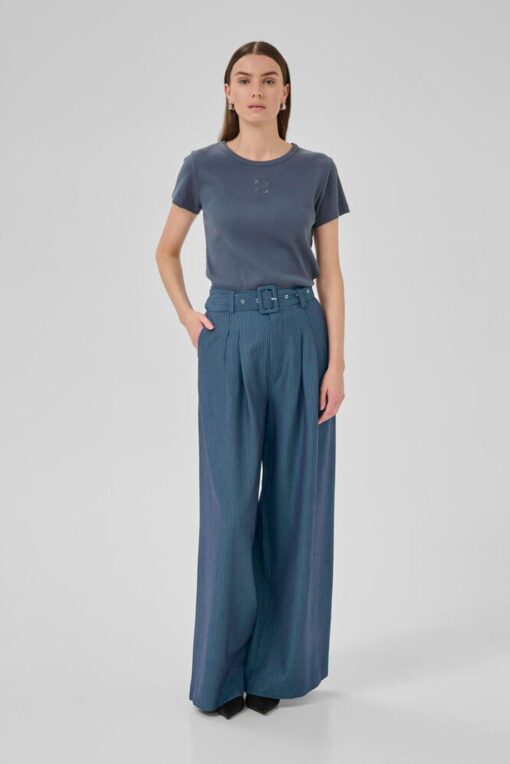 My Essential Wardrobe Vitta high wide pant 4999 dark state w.stripe