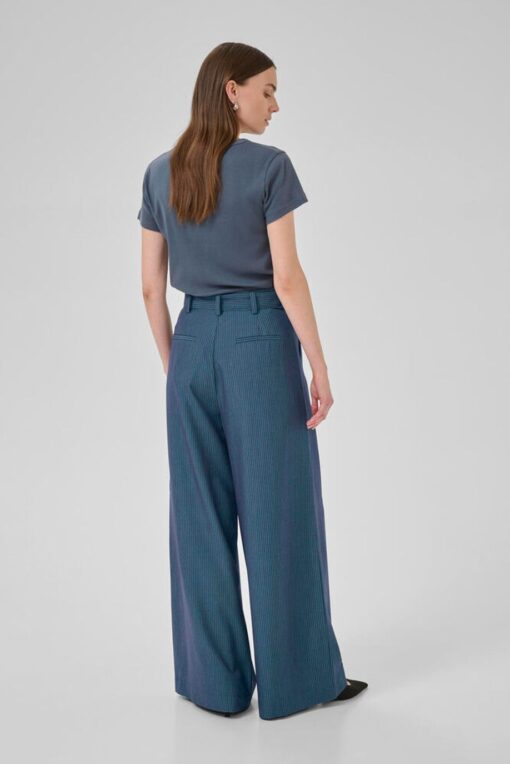 My Essential Wardrobe Vitta high wide pant 4999 dark state w.stripe - Afbeelding 6