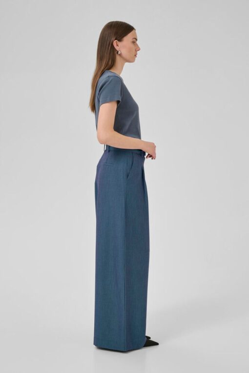 My Essential Wardrobe Vitta high wide pant 4999 dark state w.stripe - Afbeelding 5