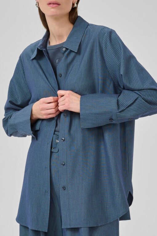 My Essential Wardrobe Vitta shirt 5001 dark state w.stripe - Afbeelding 5