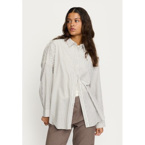 Soft Rebels 125-705 Veronica striped shirt snow white with coffeequartz