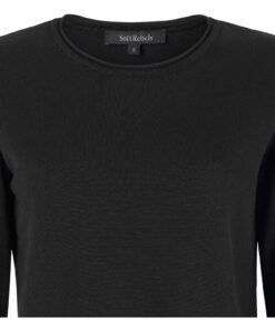 Alternative view of Soft Rebels 219-208 Marla o-neck roll edge knit black