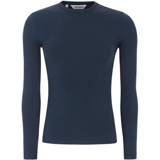 Alternative view of Soft Rebels AW22-300 Fenja 0-neck top total eclipse