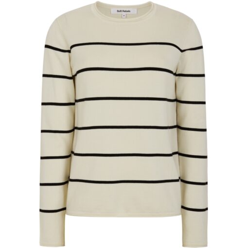 Alternative view of Soft Rebels 425-206 Marla o-neck roll edge stripe knit arctic wolf