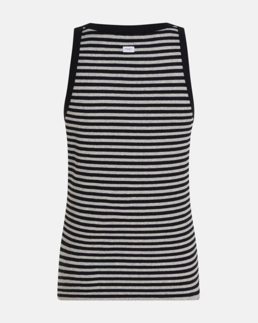 Alternative view of Penn&Ink W25F1718-STM singlet stripe melange black melangegrey