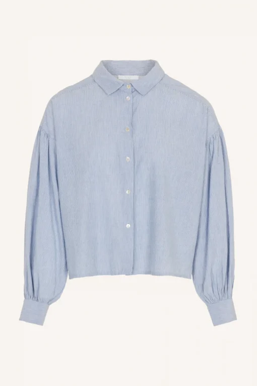 Alternative view of By-Bar Sarah short pin stripe blouse indi grey