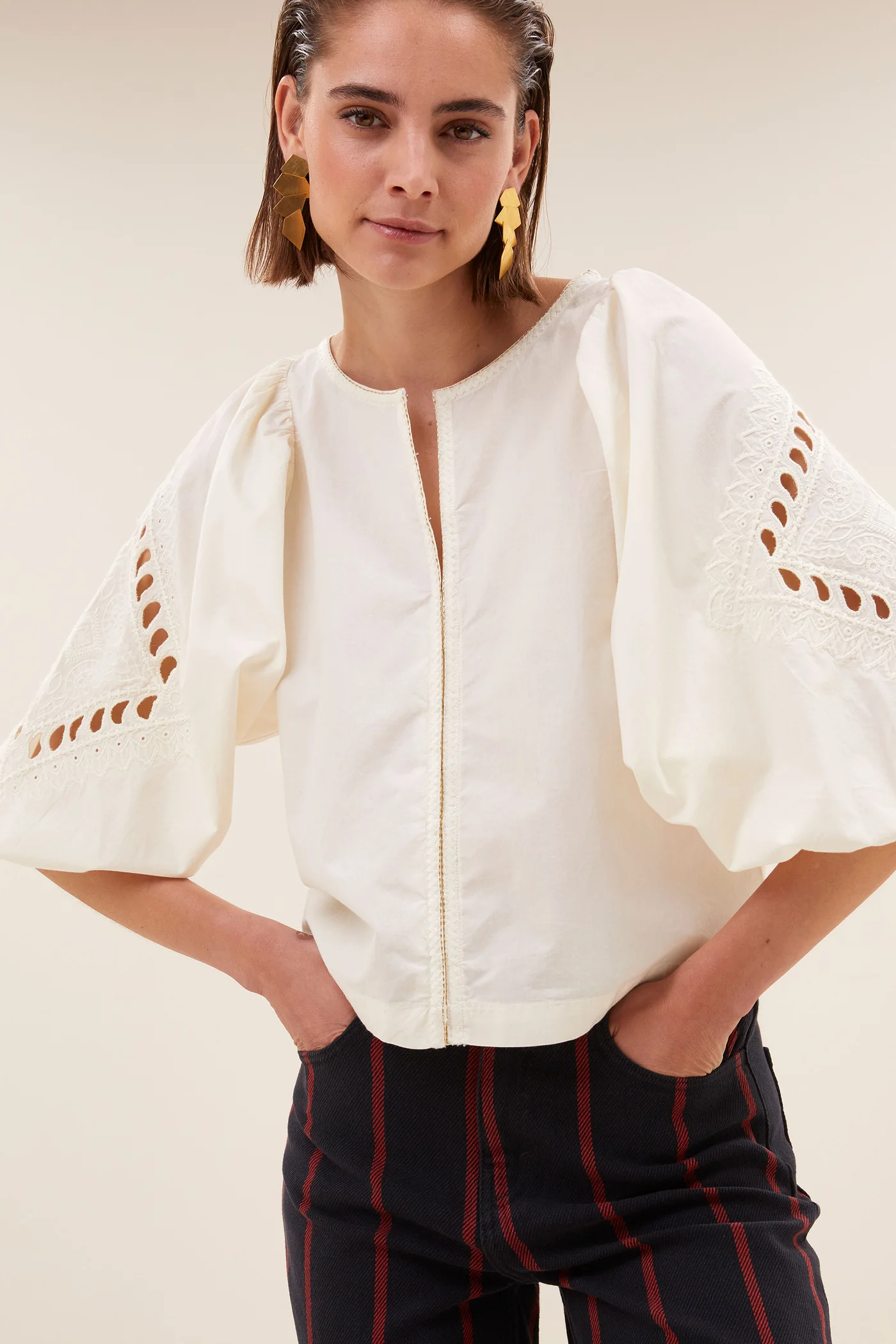 By-Bar Rae blouse cloud white - Afbeelding 3