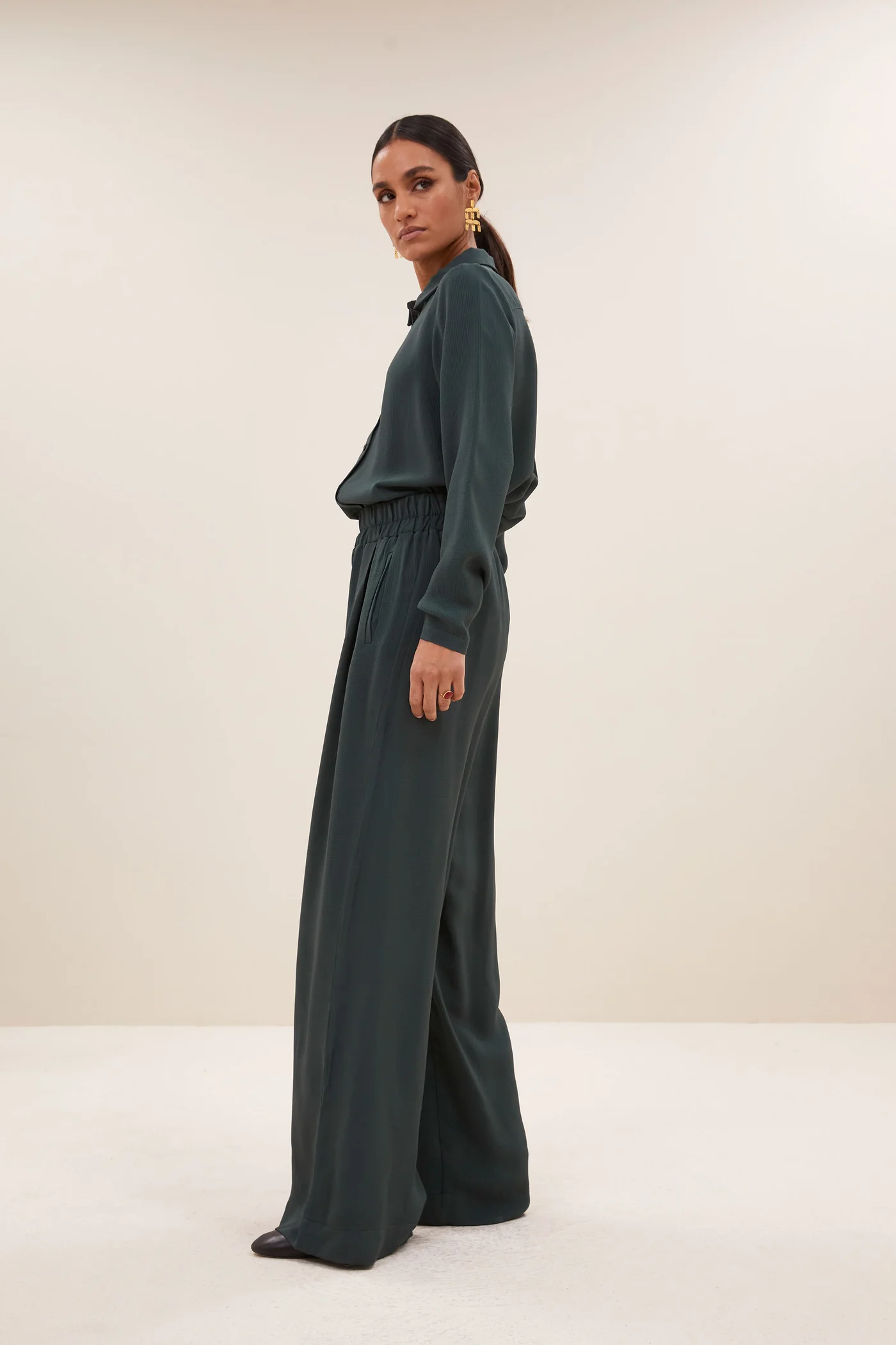 By-Bar Donna satin stripe blouse dried basil - Afbeelding 3
