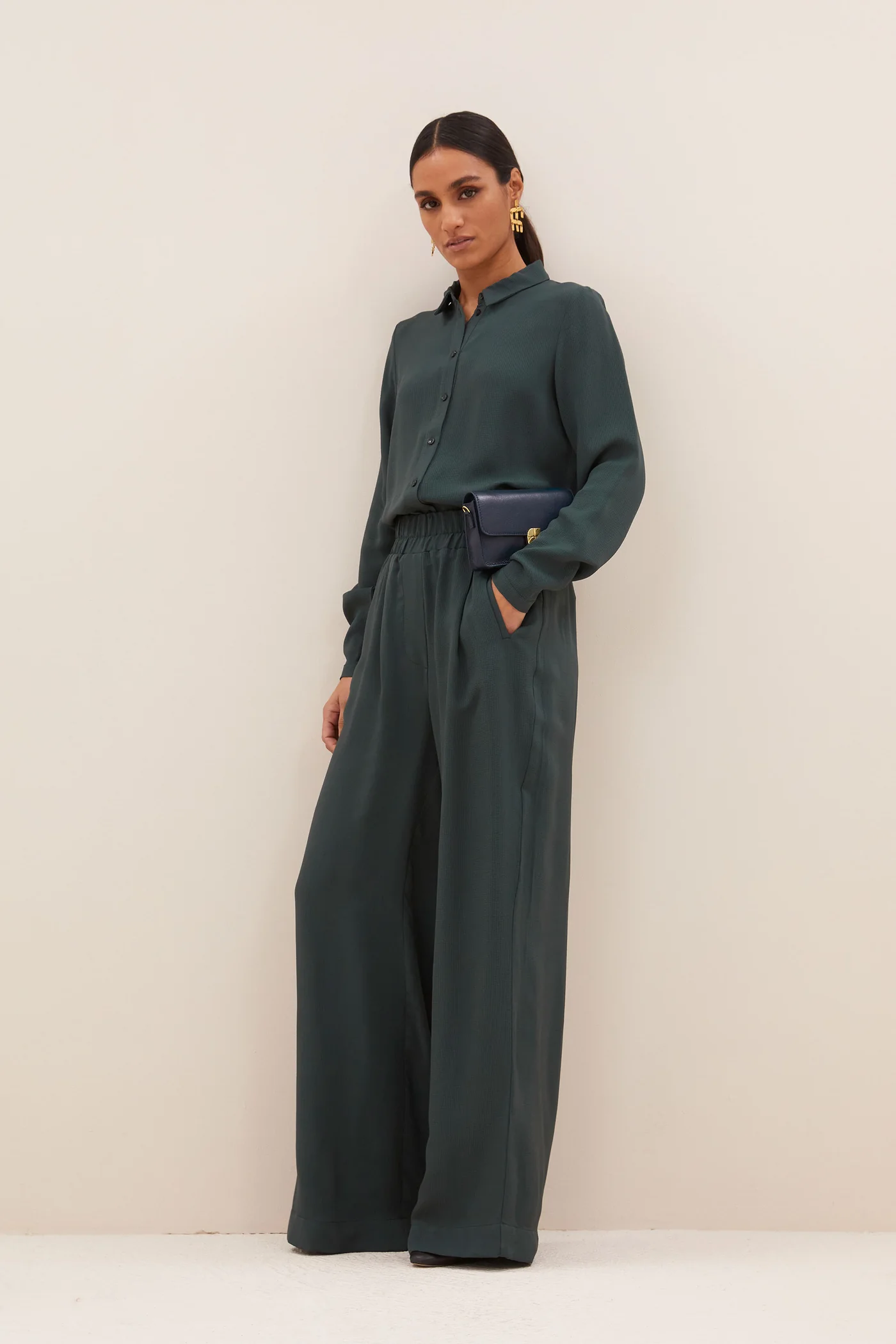 By-Bar Donna satin stripe blouse dried basil - Afbeelding 5