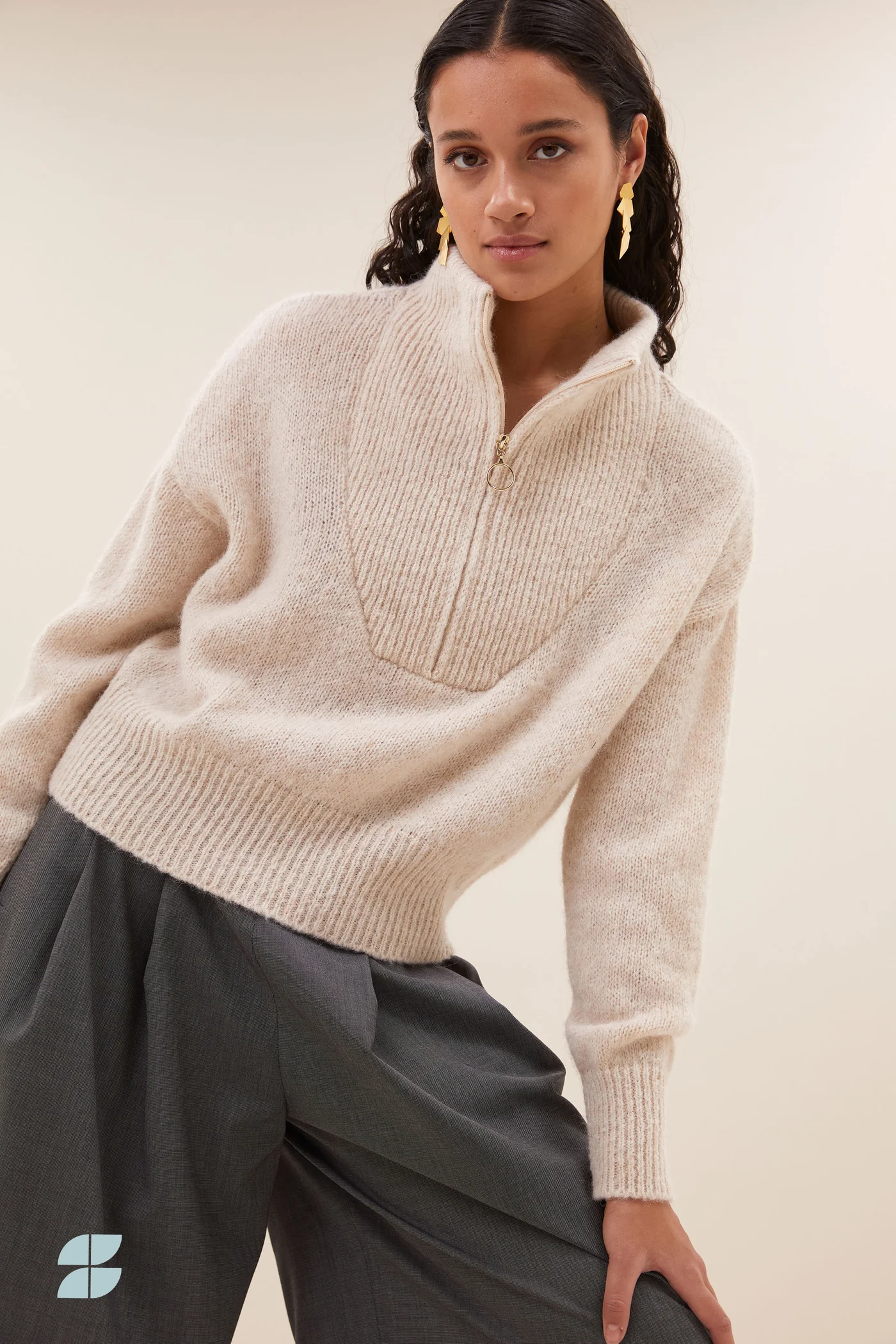 By-Bar Boxy beau pullover chalk - Afbeelding 3