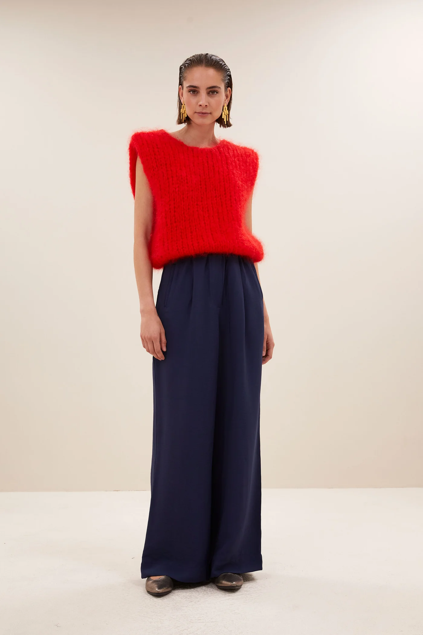 By-Bar Benji satin stripe pants evening blue - Afbeelding 4