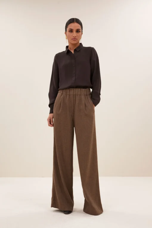 By-Bar Benji tweed pants latte