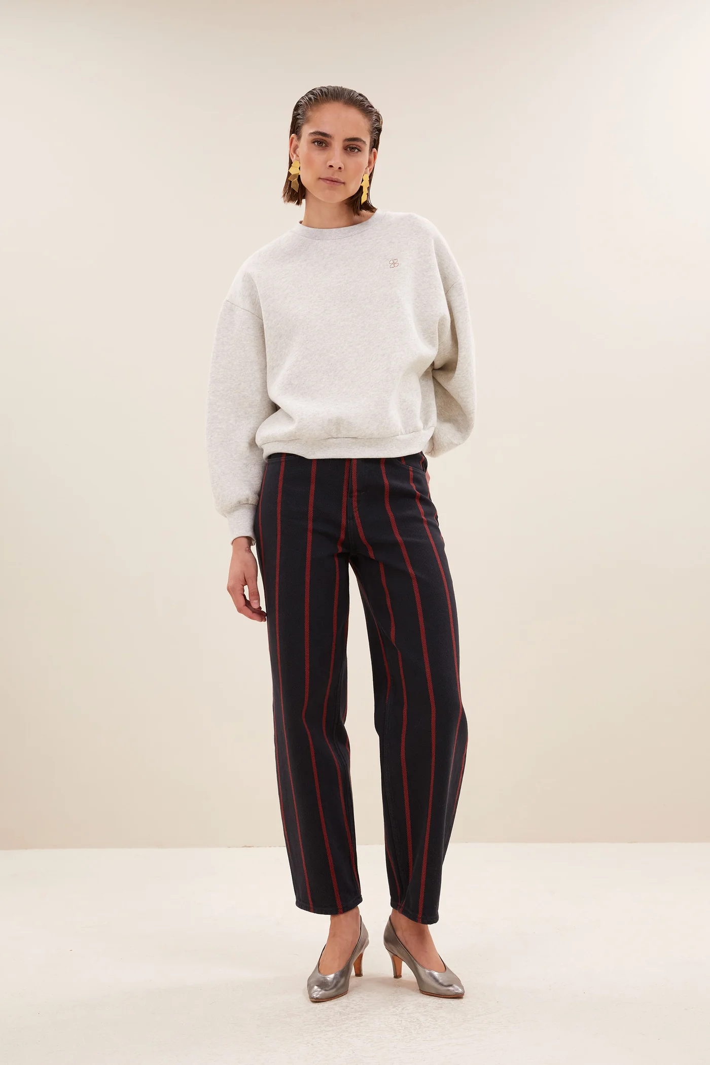 By-Bar Bibi dance sweater light grey melee - Afbeelding 4