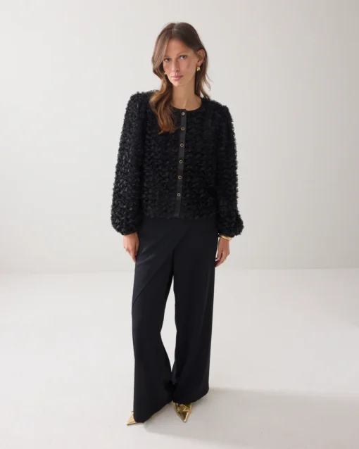 Summum 2s3365 Jacket 3D flowerfluffy black