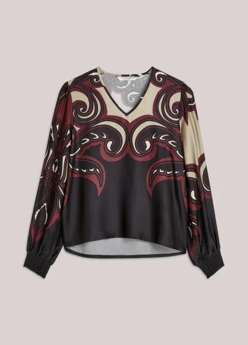 Alternative view of Summum 2s3397 Top v-neck ornament print tops multicolor