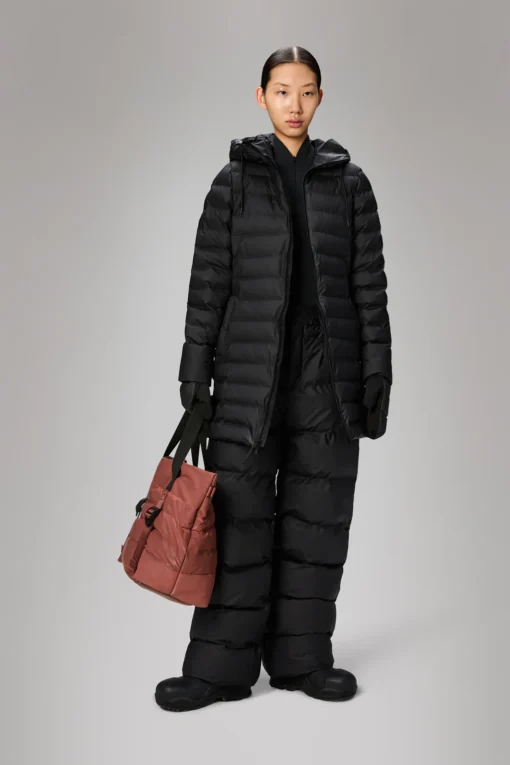 Rains 15890 lohja long puffer curve jacket w3t3 black