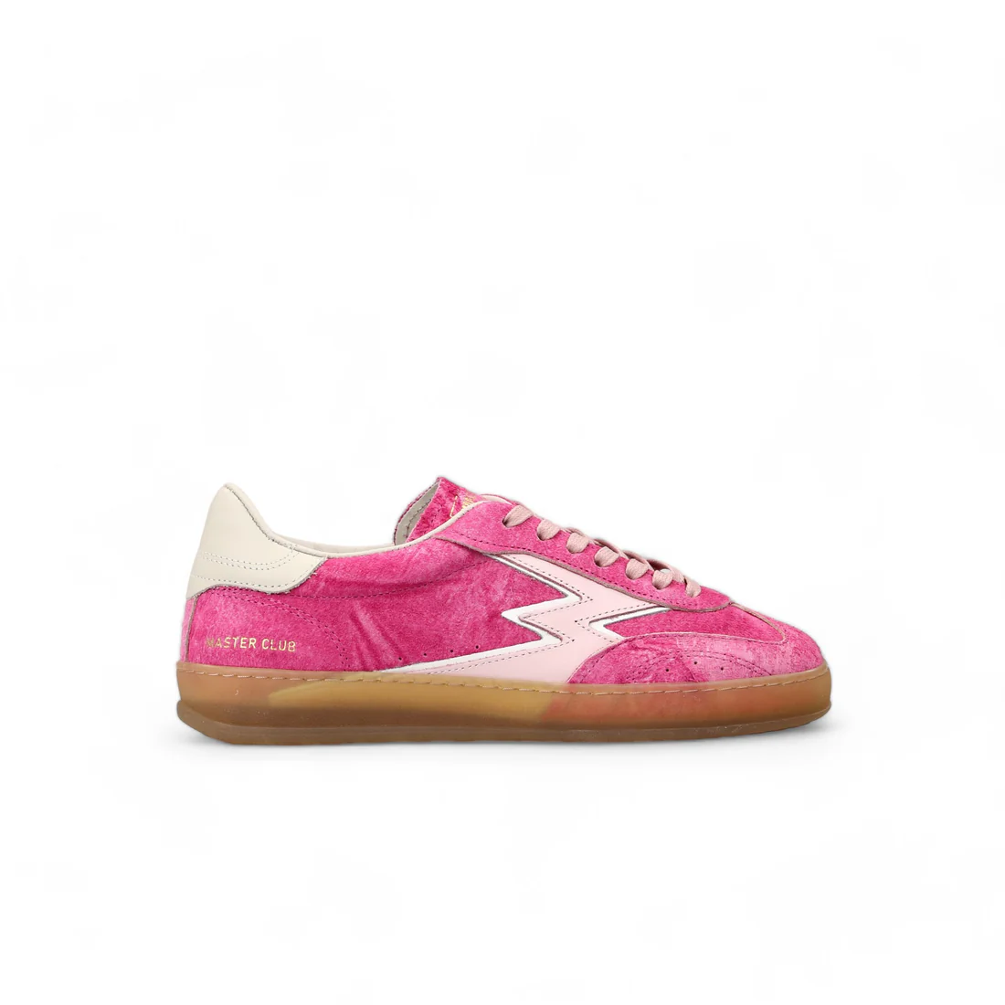 MoaConcept CL046 pink leather logo cherry scratched and washed suede club