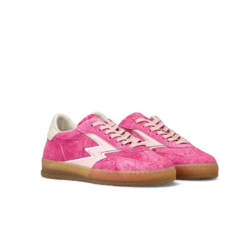 Alternative view of MoaConcept CL046 pink leather logo cherry scratched and washed suede club